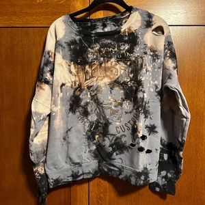 Affliction Distressed Crew Neck Sweatshirt